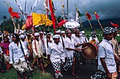 Indonesia, Bali, Pawn Wali Krama Indoist Ceremony from Sea to Agung Volcano