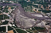 Philippines, Luzon Island, Pinatubo Volcano, Lahars seen from the sky over the cities around the Pinatubo Volcano (aerial view)