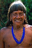 Ecuador, Orellana, Rio Cononaco, Portrait, the Huaorani are one of the last two tribes of hunter-gatherers who live in the heart of the rainforest of Ecuador