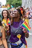 Kanada,Provinz Quebec,Montreal,Montreal Pride Festival,Abschlussparade,LGBTQIA+ Gemeinschaft ((lesbisch,schwul,bisexuell,trans,queer,intersexuell,asexuell))