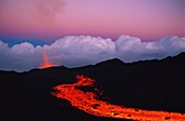 France, Reunion Island, Piton Volcano of la Fournaise erupting