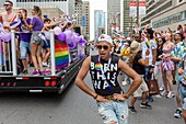 Kanada,Provinz Quebec,Montreal,Montreal Pride Festival,Abschlussparade,LGBTQIA+ Community ((lesbisch,schwul,bisexuell,trans,queer,intersexuell,asexuell))