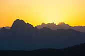 Italien,Venetien,Provinz Belluno,Dolomiten,von der UNESCO als Weltnaturerbe eingestuft,gesehen vom Passo Giau oder Santa Lucia (2462 m)