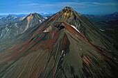 Russia, Kamchatka, Chiveloutch volcano seen from the sky (aerial view)