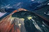 Russia, Kamchatka, Avachinsky Volcano from the sky (aerial view)