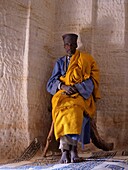 Ethiopia, Tigre region, Gheralta mountains, portrait of the orthodox monk looking after Maryam Korkor church