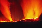 France, Reunion Island, Piton Volcano of la Fournaise erupting