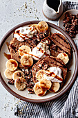 Dairy free Banana pancakes served on a plate