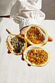 Fresh passion fruit,passiflora ligularis,sweet granadilla or grenadia
