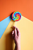 Lollipop with a modern colour block aesthetic