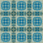 Abstraktes Bild in Blau,Olivgrün und Weiß.
