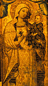 Ancient Virgin Mary painting, Seville Cathedral, Andalusia, Spain. Virgen de la Antigua painting discovered in 1300's by Ferdinand.