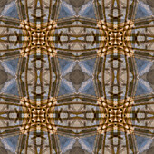 Abstraktes Kaleidoskop aus Holz und Metall