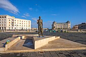 Statue des Archimedes,Ortigia,Syrakus,Sizilien,Italien,Mittelmeerraum,Europa