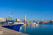 Leuchtturm San Giacomo,Hafen von Licata,Licata,Agrigento,Sizilien,Italien,Mittelmeer,Europa