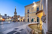 Bull fountain, Piazza Salandra (Salandra Square), Nardo, Lecce, Salento, Apulia, Italy, Europe