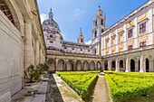 Cloister of the convent, Palace of Mafra, Mafra, Portugal, Europe