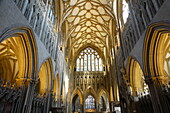 Wells Cathedral,eine anglikanische Kathedrale aus dem 12. Jahrhundert,die dem Heiligen Apostel Andreas geweiht ist,Sitz des Bischofs von Bath und Wells,Wells,Somerset,England,Vereinigtes Königreich,Europa