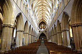 Wells Cathedral,eine anglikanische Kathedrale aus dem 12. Jahrhundert,die dem Heiligen Apostel Andreas geweiht ist,Sitz des Bischofs von Bath und Wells,Wells,Somerset,England,Vereinigtes Königreich,Europa