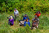 Guests from the Lindblad Expeditions ship National Geographic Sea Bird in Southeast Alaska, United States of America, North America