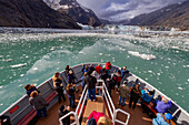 Guests from the Lindblad Expeditions ship National Geographic Sea Bird in Glacier Bay National Park, UNESCO World Heritage Site, Southeast Alaska, United States of America, North America