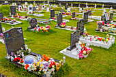 View of the cemetery in Tristan da Cunha, the most remote inhabited location on Earth, Tristan da Cunha, South Atlantic Ocean