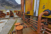 Views of the abandoned whaling station at Grytviken, Swedish for Pot Cove, on South Georgia in the South Atlantic, Polar Regions