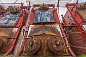 Views of the abandoned whaling station at Grytviken, Swedish for Pot Cove, on South Georgia in the South Atlantic, Polar Regions