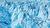 Aerial of the Eqi glacier, Western Greenland, Denmark, Polar Regions