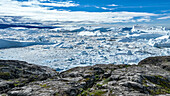 Luftaufnahme des Ilulissat-Eisfjords,UNESCO-Welterbe,Westgrönland,Dänemark,Polarregionen