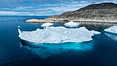 Aerial of the Ilulissat Icefjord, UNESCO World Heritage Site, Western Greenland, Denmark, Polar Regions