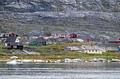 Little hamlet near the Nuuk Icefjord, Western Greenland, Denmark, Polar Regions