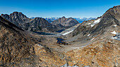 Aerials of the mountains around Kulusuk, Greenland, Denmark, Polar Regions