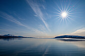 Backlight in the waters around Axel Heiberg island, Nunavut, Canadian Arctic, Canada, North America