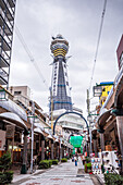 Tsutenkaku tower in Shinsekai (Shin Sekai) (New World), Osaka, Honshu, Japan, Asia