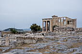 Detail of the Erechtheion (Temple of Athena Polias), an ancient Greek Ionic temple dedicated to the goddess Athena, on the north side of the Acropolis, UNESCO World Heritage Site, Athens, Greece, Europe