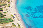 Kamares beach, high angle view, Kamares, Sifnos Island, Cyclades, Greek Islands, Greece, Europe