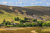 Landscape scarred by mining and spoil heaps at former mining settlement where gold and other minerals were extracted, and second highest village in Scotland, Leadhills, South Lanarkshire, Scotland, United Kingdom, Europe