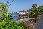 Blick auf die Strandpromenade von Casamicciola Terme,Insel Ischia,Kampanien,Italien,Europa