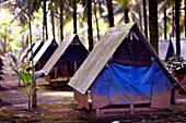 Tents in camp accommodation for vacation, An Giang Province, Mekong Delta, Vietnam, Indochina, Southeast Asia, Asia, Asia