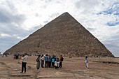 Tourists at the Great Pyramids complex, UNESCO World Heritage Site, Giza, Egypt, North Africa, Africa