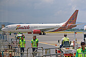 Aircraft of Batik Air compagny on taxiway, Adisutjipto International Airport, Yogyakarta, Java island, Indonesia, Southeast Asia, Asia, Asia