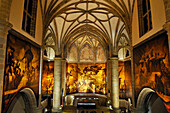 Mural paintings, by Jose Maria Sert, in the church of the former Dominican convent housing the San Telmo Museum, San Sebastian, Bay of Biscay, province of Gipuzkoa, Basque Country, Spain, Europe