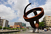 Sculpture by Jorge Oteiza in front of City Hall, Bilbao, province of Biscay, Basque Country, Spain, Europe