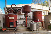 Distillation equipment for pisco production, Tacama Winery, Ica, Peru, South America