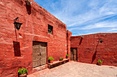 Red section of Cloister and Monastery of Santa Catalina de Siena, UNESCO World Heritage Site, Arequipa, Peru, South America