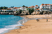 Conceicao Beach on a sunny morning, in Cascais, Portugal, Europe