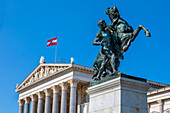 Equestrian statue, Austrian Parliament, UNESCO World Heritage Site, Vienna, Austria, Europe