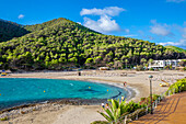 Beach at Cala Llonga, Ibiza, Balearic Islands, Spain, Mediterranean, Europe