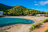 Beach at Cala Llonga, Ibiza, Balearic Islands, Spain, Mediterranean, Europe